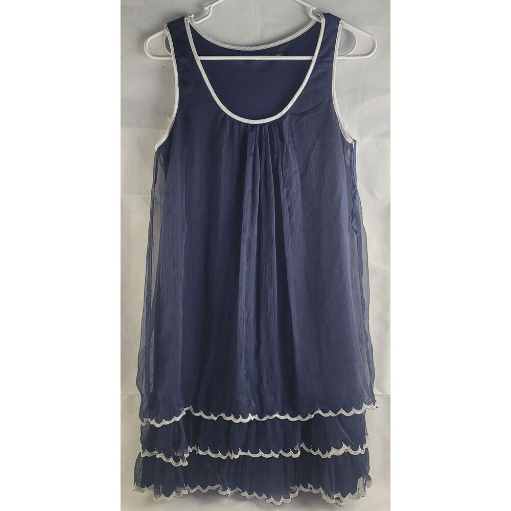 Doe & Rare navy blue sleeveless tiered mini dress Sz M